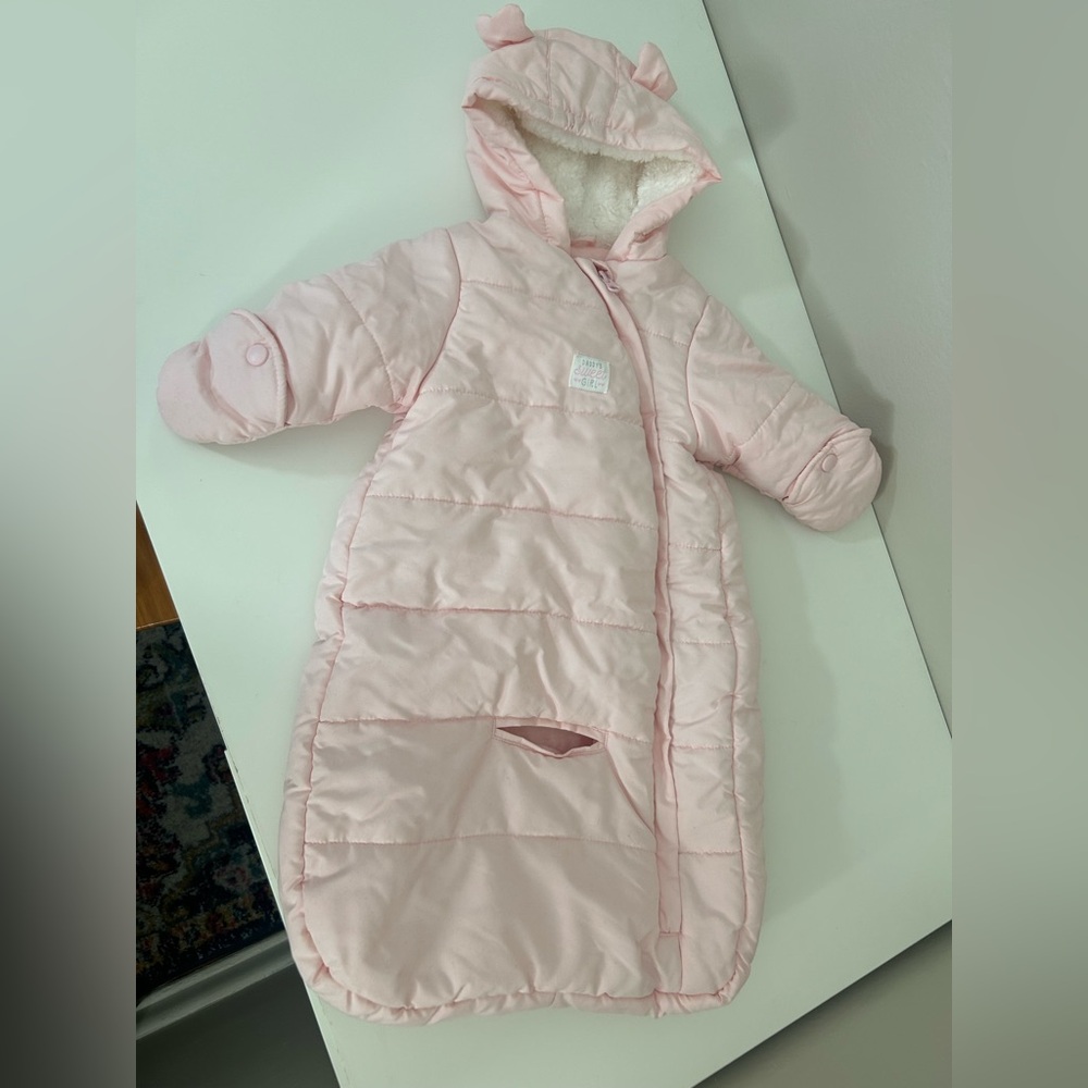 Carter’s Baby Bunting Snowsuit 3–6M Pink Hooded Winter Suit